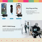 3 in 1 Mini Wireless Lavalier Microphones for iPhone / Android / Camera with Noise Reduction Function, One by Two