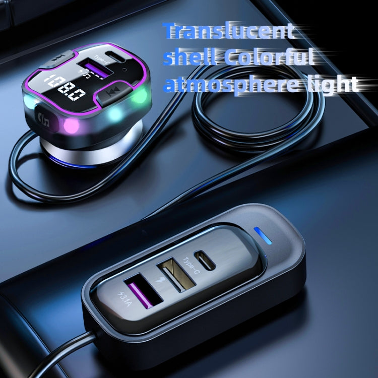 CS6 Portable Rear Seat Extended Car Charger Multi-Port Fast Charger, CS6