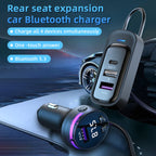 CS8 Black Bluetooth MP3 Play FM Transmitter Car Charger Rear Seat Extended Car Charger, CS8