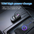 CS8 Black Bluetooth MP3 Play FM Transmitter Car Charger Rear Seat Extended Car Charger, CS8