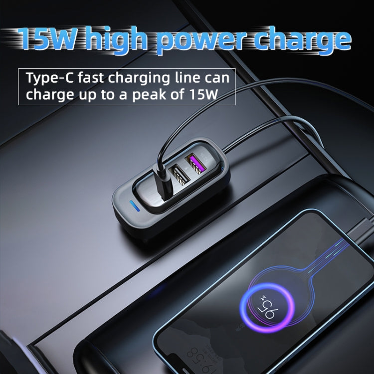CS8 Black Bluetooth MP3 Play FM Transmitter Car Charger Rear Seat Extended Car Charger, CS8