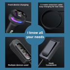 CS8 Black Bluetooth MP3 Play FM Transmitter Car Charger Rear Seat Extended Car Charger, CS8