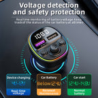 CS1 MP3 Player Bluetooth FM Transmitter 66W 3-In-1 Car Fast Charger, CS1