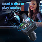 C40 Type-C + Dual USB QC3.0 Car Charger Bluetooth Hands-free Call Adapter Car MP3 Music Player, C40