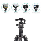 JMARY KT325+NB30 1.6m Portable Aluminum Alloy Action Camera Rotating Tripod Holder, KT325+NB30