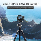 JMARY KT255+NB36 Aluminum Alloy Outdoor Shooting Tripod Detachable SLR Camera Tripod, KT255+NB36