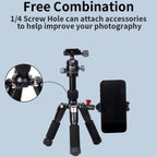 JMARY KT25+H30 For Selfie Live Streaming Lightweight Portable Desktop Mini Tripod Set, KT25+H30