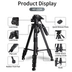 JMARY KP2234 Telescopic Aluminum Alloy SLR Camera Phone Live Streaming  Photography Tripod, KP2234