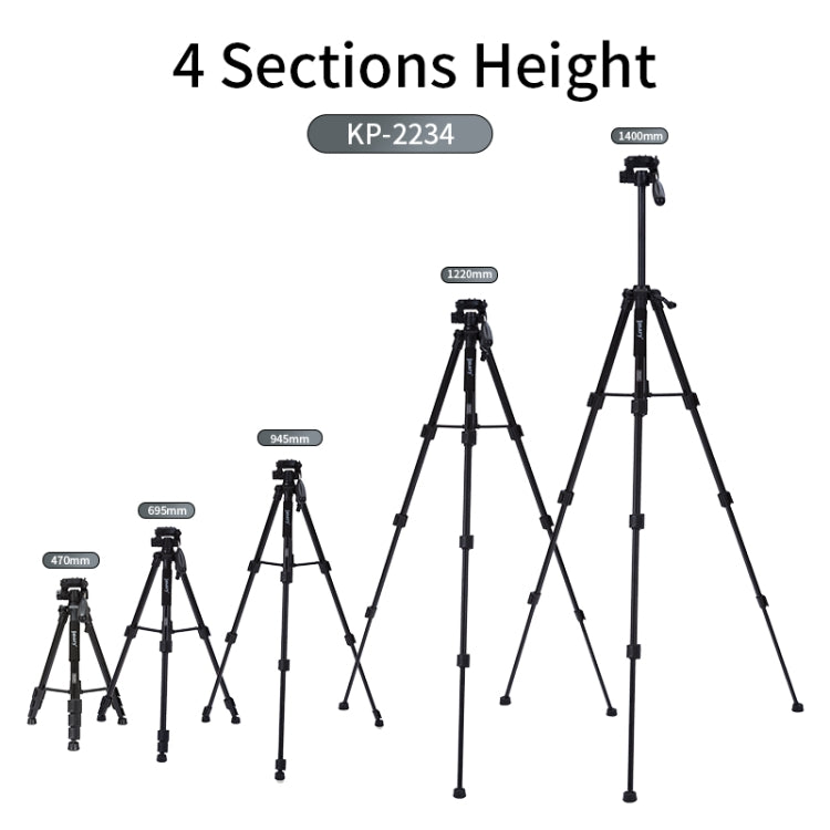 JMARY KP2234 Telescopic Aluminum Alloy SLR Camera Phone Live Streaming  Photography Tripod, KP2234