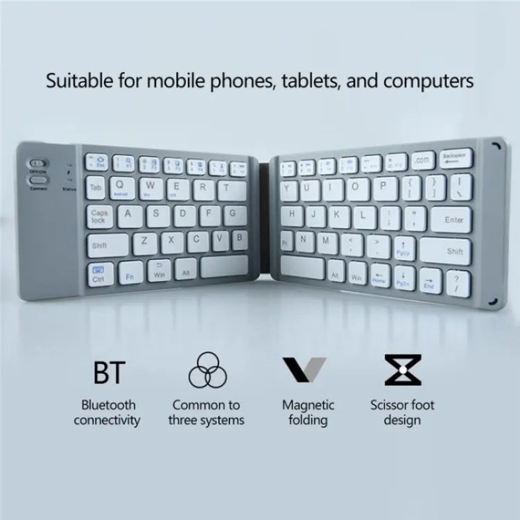 BT18 Bluetooth Keyboard Magnetic Folding Wireless Keyboard For Cell Phones Tablets Computers