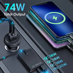 TR-43 For Back Seat PD 18W Fast Charging Car Charger 2m Extention Charger Adapter, TR-43