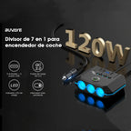 TR-52 With LED Voltage Display QC3.0 Car Fast Charging 3 Socket Adapter, TR-52