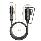 TR-29 Car Cigarette Lighter Extension Cord Male Plug to Female Socket with 16AWG Extender Cable, TR-29
