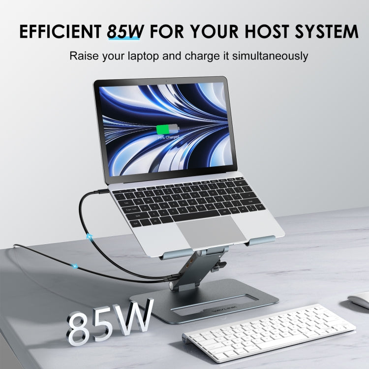 Wavlink UMD07 Adjustable Aluminum Ergonomic Portable Laptop Stand Type-C Docking Station
