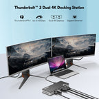 Wavlink UTD21H 60W Host Charging Thunderbolt 3 Docking Station 4K Dual Display 11 in 1 Ports, US Plug, EU Plug, UK Plug