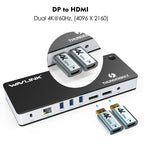 Wavlink UTD21H 60W Host Charging Thunderbolt 3 Docking Station 4K Dual Display 11 in 1 Ports, US Plug, EU Plug, UK Plug