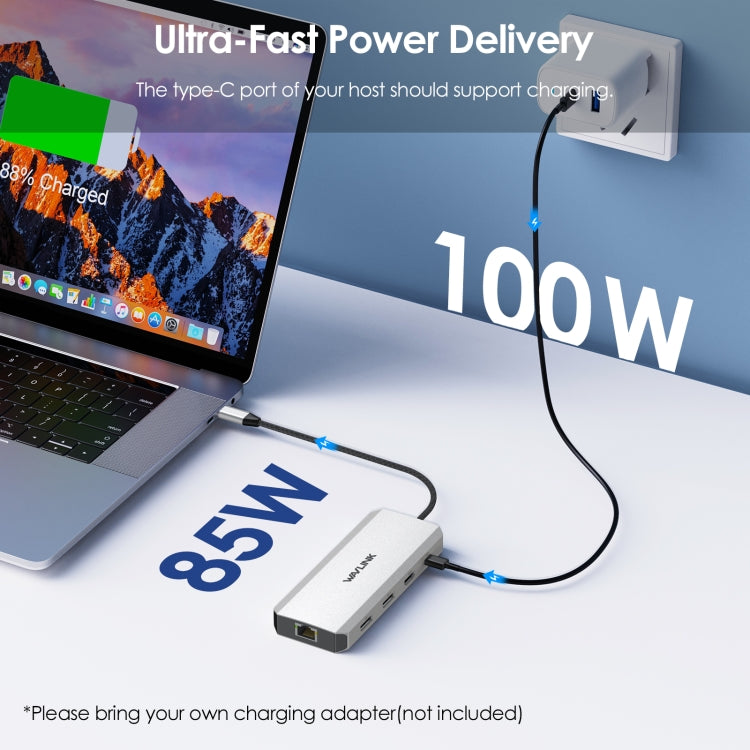 Wavlink UMD303 4K HDMI Multiport Adapter USB-C HUB Triple Monitor 12-in-1 Laptop Docking Station, UMD303