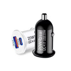P10 Mini Style QC4.0 USB / PD20W Dual Port Car Charger, P10 (Black), P10 (White)
