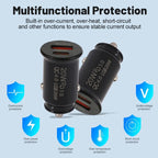 P10 Mini Style QC4.0 USB / PD20W Dual Port Car Charger, P10 (Black), P10 (White)
