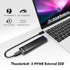 Wavlink UTE02 Thunderbolt 3 NVME M.2 Solid State Leather Metal SSD External Hard Drive Box, UTE02