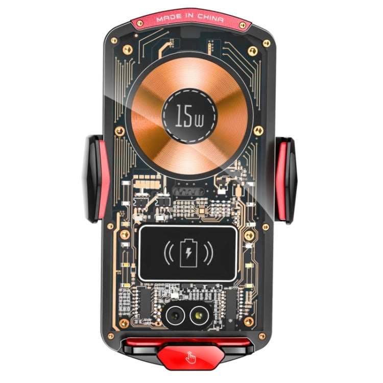 A6 Car Automatic Clamping Phone Holder 15W Magnetic Wireless Charger, A6 (Black), A6 (Red), A6 (Orange)