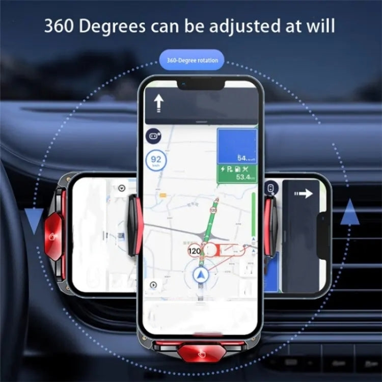 A6 Car Automatic Clamping Phone Holder 15W Magnetic Wireless Charger, A6 (Black), A6 (Red), A6 (Orange)