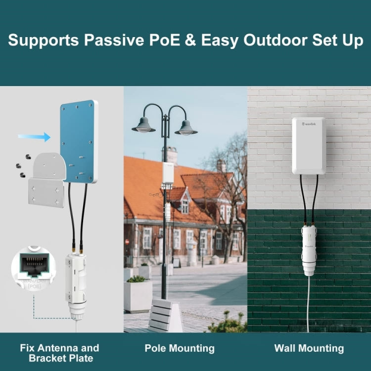 WAVLINK WN570HP2 Outdoor Weatherproof 300Mps WiFi Extender Wireless AP Repeater, US Plug, EU Plug, UK Plug, AU Plug