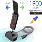 WAVLINK WN690A5D For PC AC1900M USB 3.0 Network Card 2.4GHz 5GHz Dual Band Wireless Adapter, WN690A5D