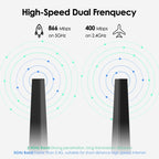 WAVLINK WN692A3 Lag-Free Gaming High Speed AC1300M Wireless Dual Band USB 3.0 Adapter, WN692A3