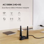 WAVLINK WN692A3 Lag-Free Gaming High Speed AC1300M Wireless Dual Band USB 3.0 Adapter, WN692A3