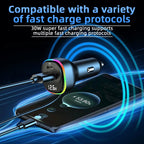 YQ5 PD 105W Cigarette Lighter Adapter 5 Multi Ports Car Charger for Rear Seat 105W Fast Car Charger