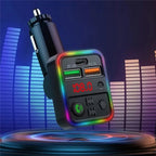 P18 Double USB Cigarette Lighter Bluetooth Car MP3 Music Player Hands-Free Calling Car Audio Device, P18