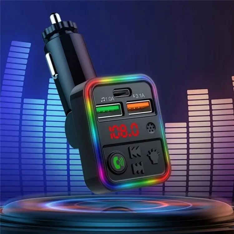 P18 Double USB Cigarette Lighter Bluetooth Car MP3 Music Player Hands-Free Calling Car Audio Device, P18