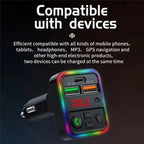 P18 Double USB Cigarette Lighter Bluetooth Car MP3 Music Player Hands-Free Calling Car Audio Device, P18