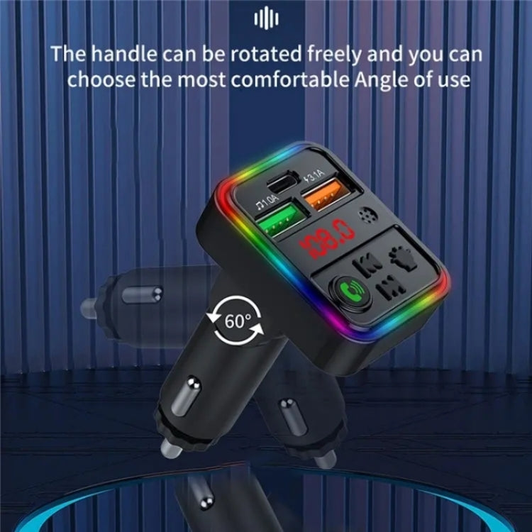 P18 Double USB Cigarette Lighter Bluetooth Car MP3 Music Player Hands-Free Calling Car Audio Device, P18