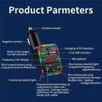 P18 Double USB Cigarette Lighter Bluetooth Car MP3 Music Player Hands-Free Calling Car Audio Device, P18
