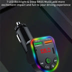 P20 Dual USB Port Car Bluetooth Hands-Free Calling Car MP3 Audio Digital Display USB Car Charger, P20