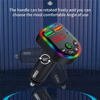 P5 Support U Disk Colorful Ambient Light Car Charger Digital Display Bluetooth Wireless Car MP3 Player, P5