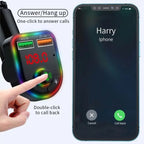 P6 Smart Bluetooth Calling Car Wireless MP3 Audio Device Colorful Ambient Lights Car Charger, P6