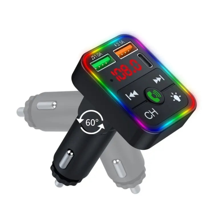 P2 Dual USB Port Cigarette Lighter Car Charger Support Bluetooth Hands Free Calling Car Player Charger, P2