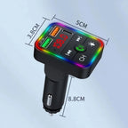 P2 Dual USB Port Cigarette Lighter Car Charger Support Bluetooth Hands Free Calling Car Player Charger, P2