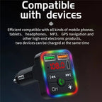 P2 Dual USB Port Cigarette Lighter Car Charger Support Bluetooth Hands Free Calling Car Player Charger, P2