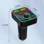 PDF3 7-Color Lights Hands-Free Bluetooth Calling MP3 Wireless Player PD/QC3.0 Fast Car Charger, PDF3