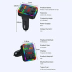 P22 Support MP3 Player USB Port Bluetooth FM Transmitter in-Car Adapter PD Car Charger, P22