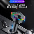 F21 PD + USB Car Charger Bluetooth Car Adapter Handsfree Call FM Transmitter MP3 Music Player, F21