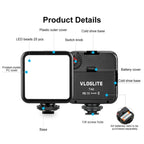 VLOGLITE T49 Portable LED Video Light 5600K Photography Photo Lighting Panel Mini Fill Lamp, T49