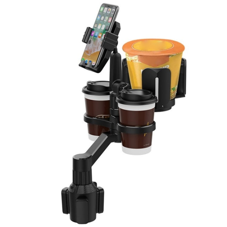 D04 Wth 2 Coffee Cup Car Cup Holder Adjustable Rotating Cell Phone Car Mount Holder, D04 (Grey), D04 (Green)