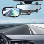 R010 Universal Vehicle Rearview Mirror Phone Holder Multifunctional Retractable Cell Phone Car Mount, R010 (Green), R010 (Black)