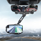 R010 Universal Vehicle Rearview Mirror Phone Holder Multifunctional Retractable Cell Phone Car Mount, R010 (Green), R010 (Black)