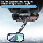R009 Universal Vehicle Retractable Phone Clip Holder Car Rearview Mirror Cell Phone Mount, R009 (Green), R009 (Black)